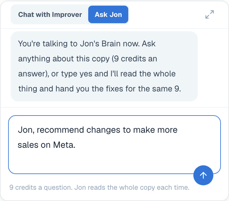 The chat panel switched to Ask Jon